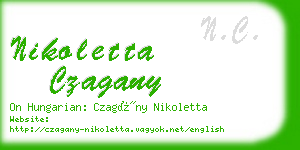 nikoletta czagany business card